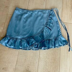 ASOS chambray wrap mini skirt UK size 14 (US 10)